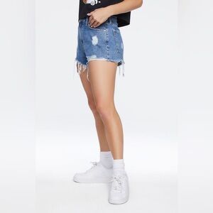 Medium Wash High Waist Denim Shorts